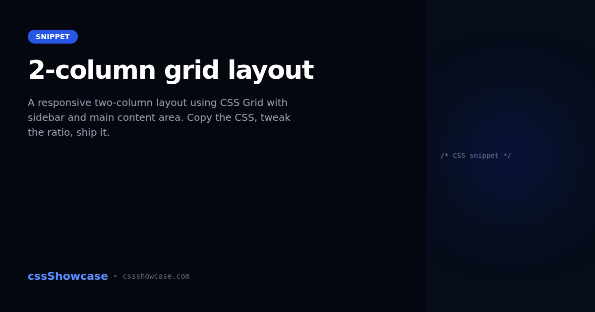 2-column grid layout — cssShowcase