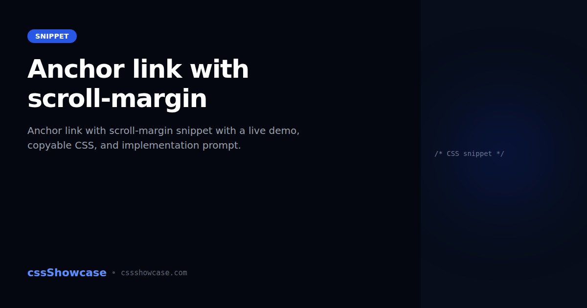 Anchor link with scroll-margin — cssShowcase