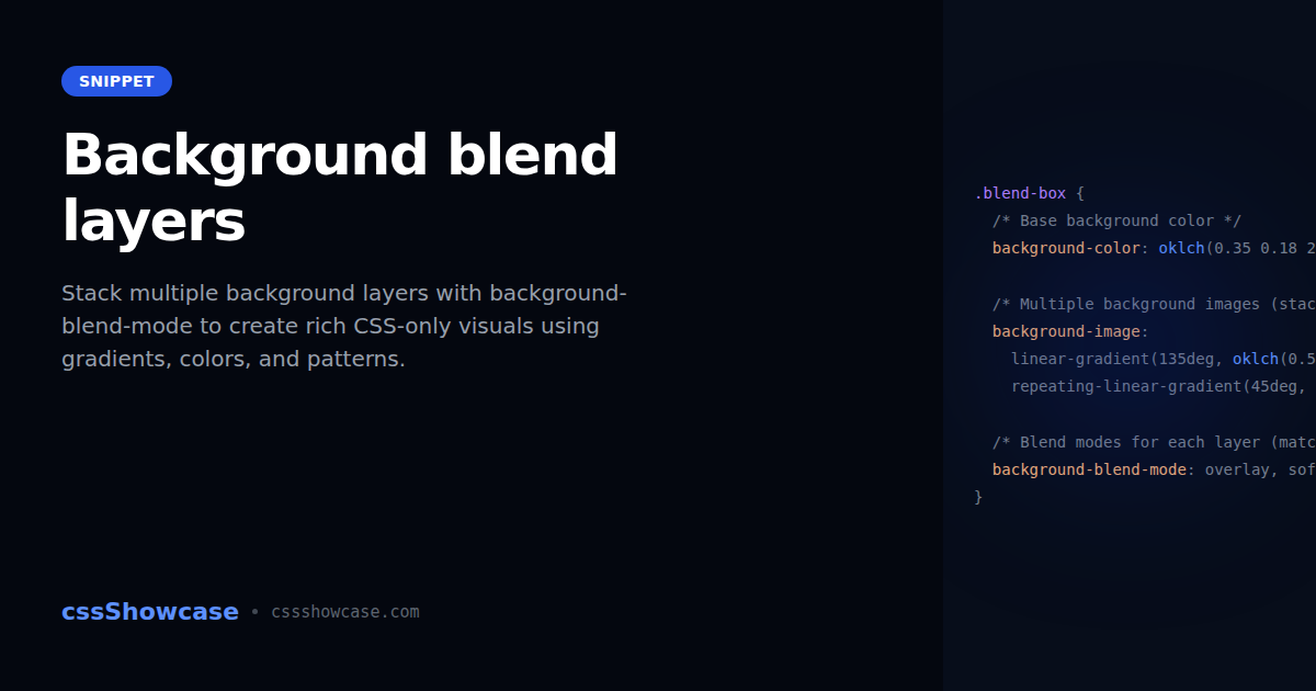 Background blend layers — cssShowcase