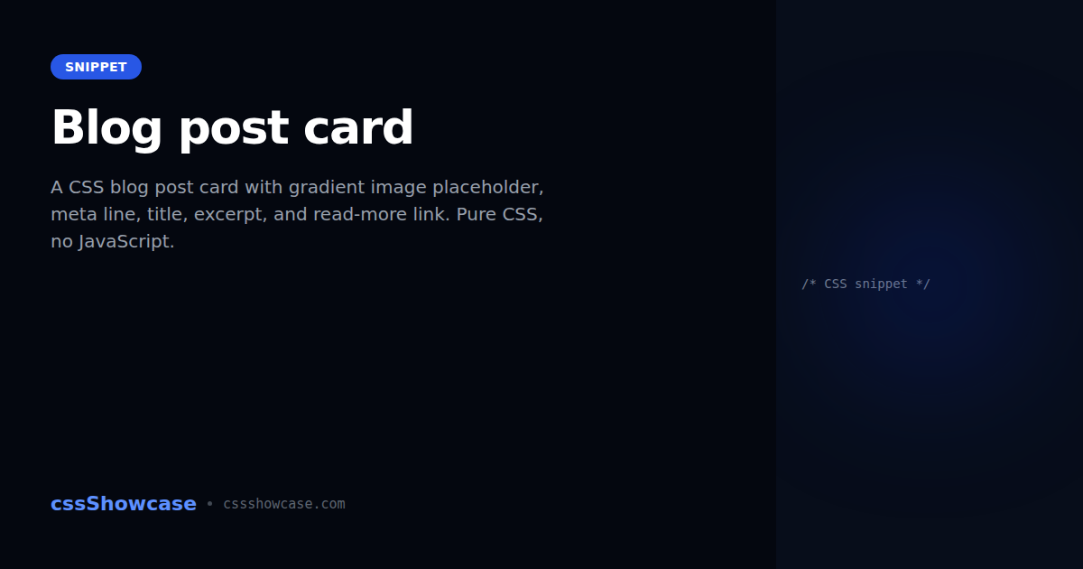 Blog post card — cssShowcase