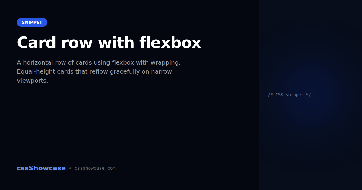 Card row with flexbox — cssShowcase