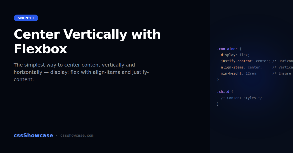 Center Vertically with Flexbox — cssShowcase