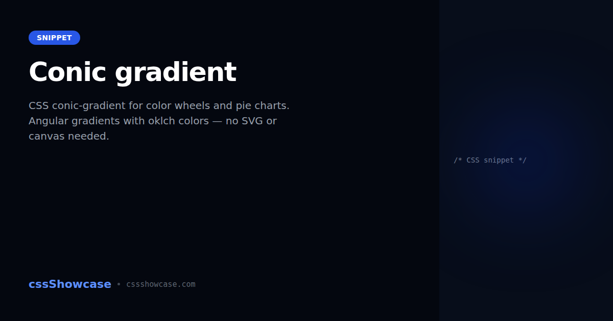Conic gradient — cssShowcase