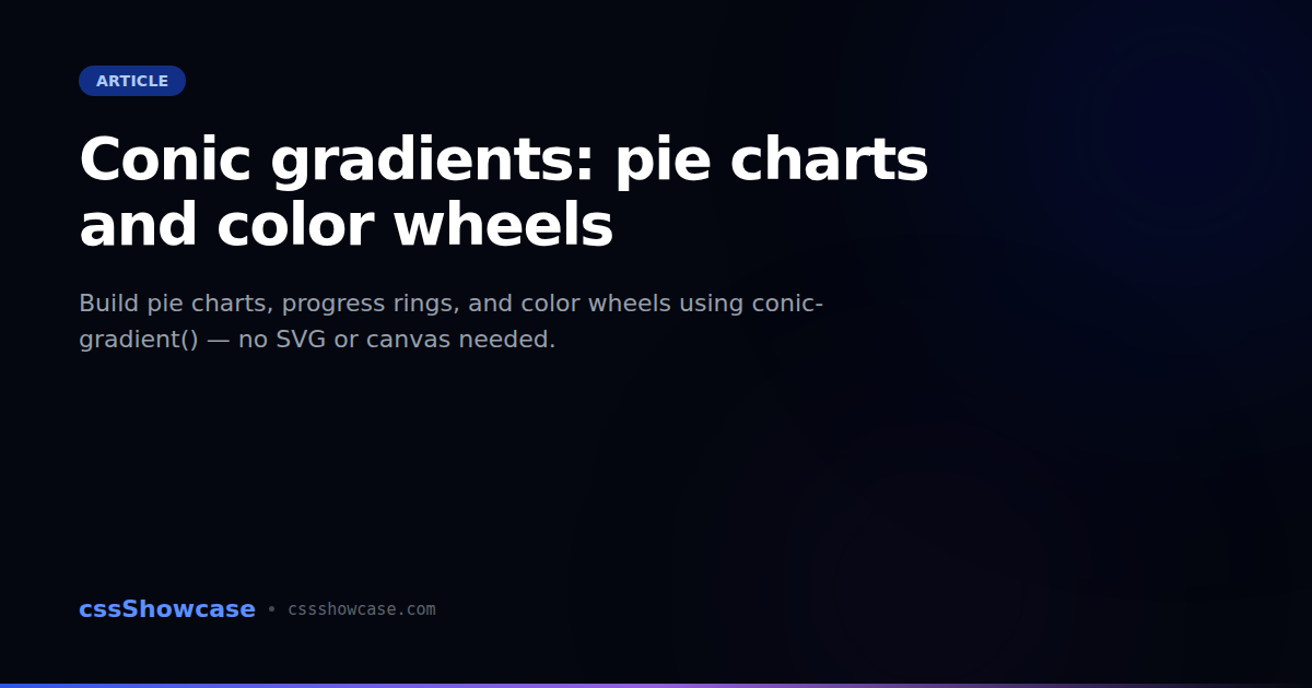Conic gradients: pie charts and color wheels — cssShowcase