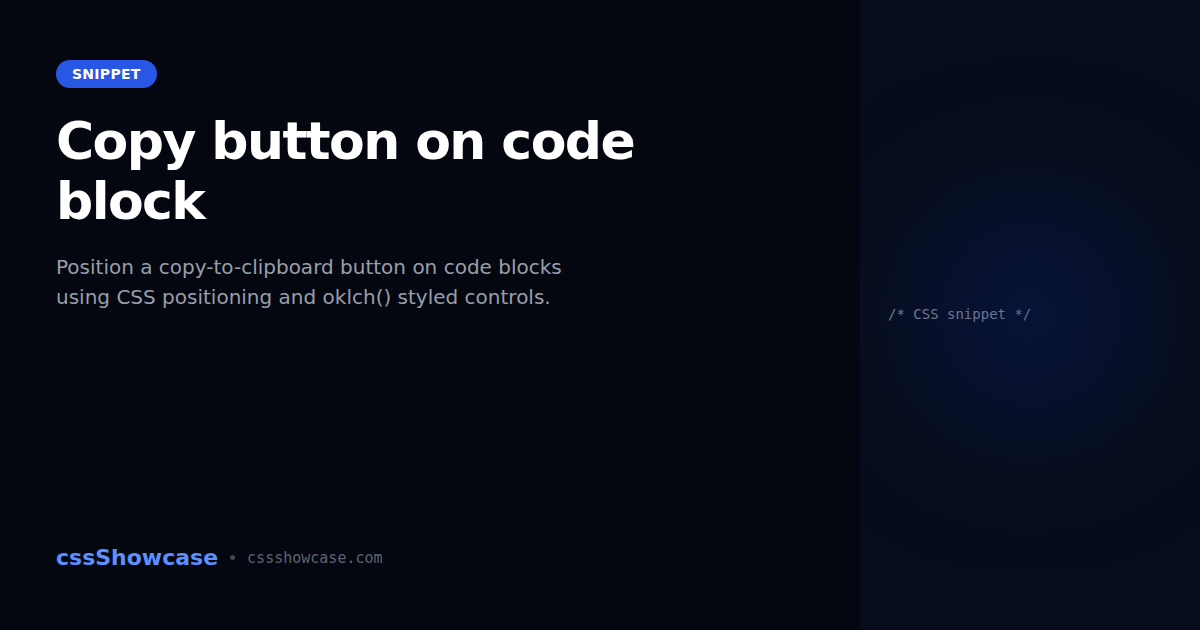 Copy button on code block — cssShowcase
