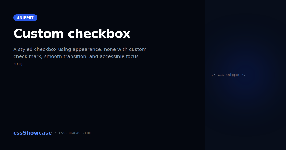 Custom checkbox — cssShowcase