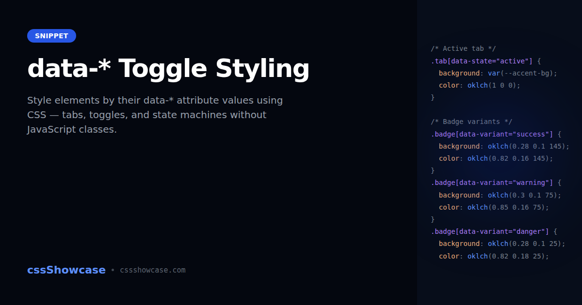 data-* Toggle Styling — cssShowcase