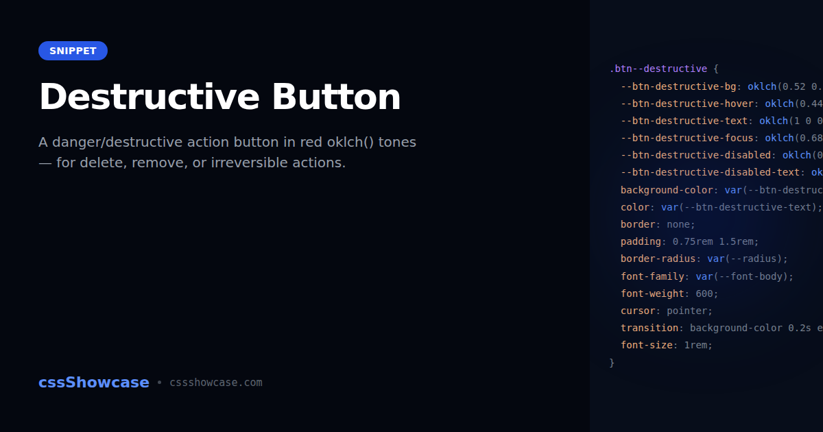Destructive Button — cssShowcase