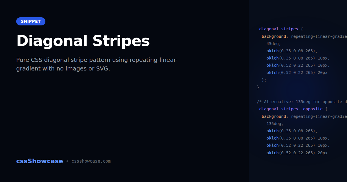 Diagonal Stripes — cssShowcase