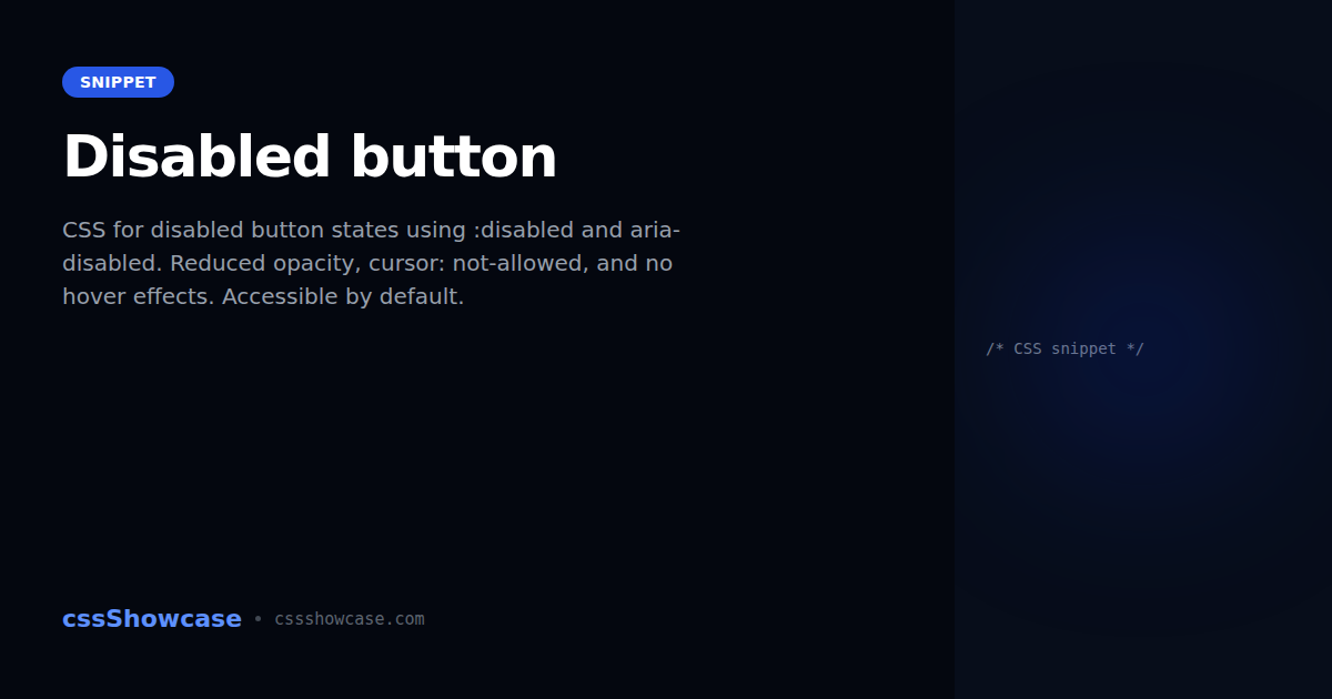 Disabled button — cssShowcase