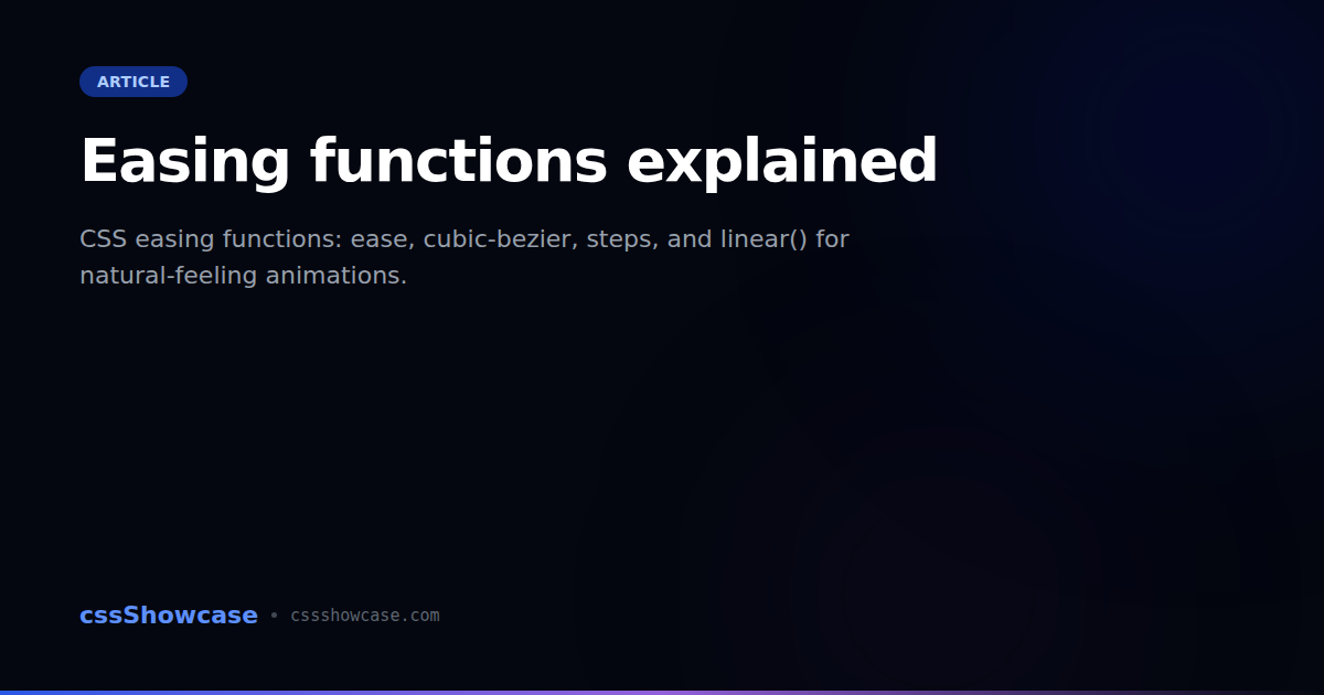 Easing functions explained — cssShowcase