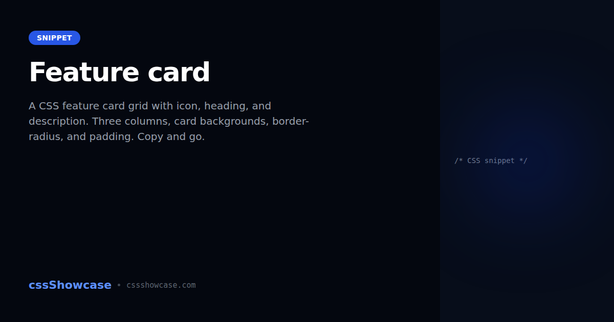 Feature card — cssShowcase