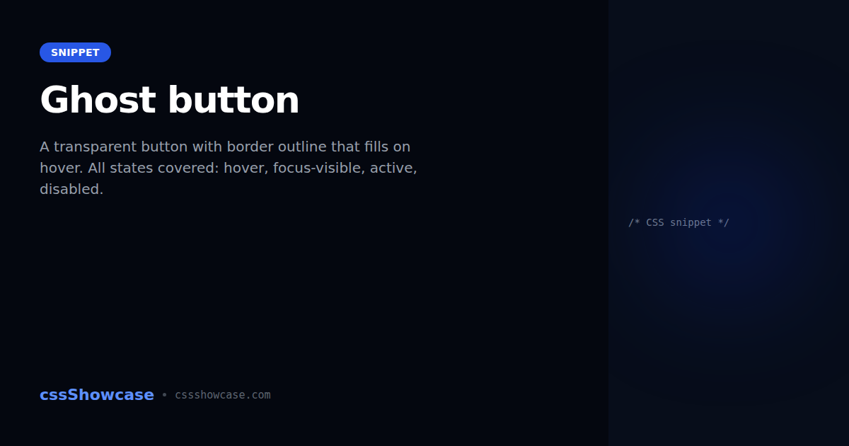 Ghost button — cssShowcase