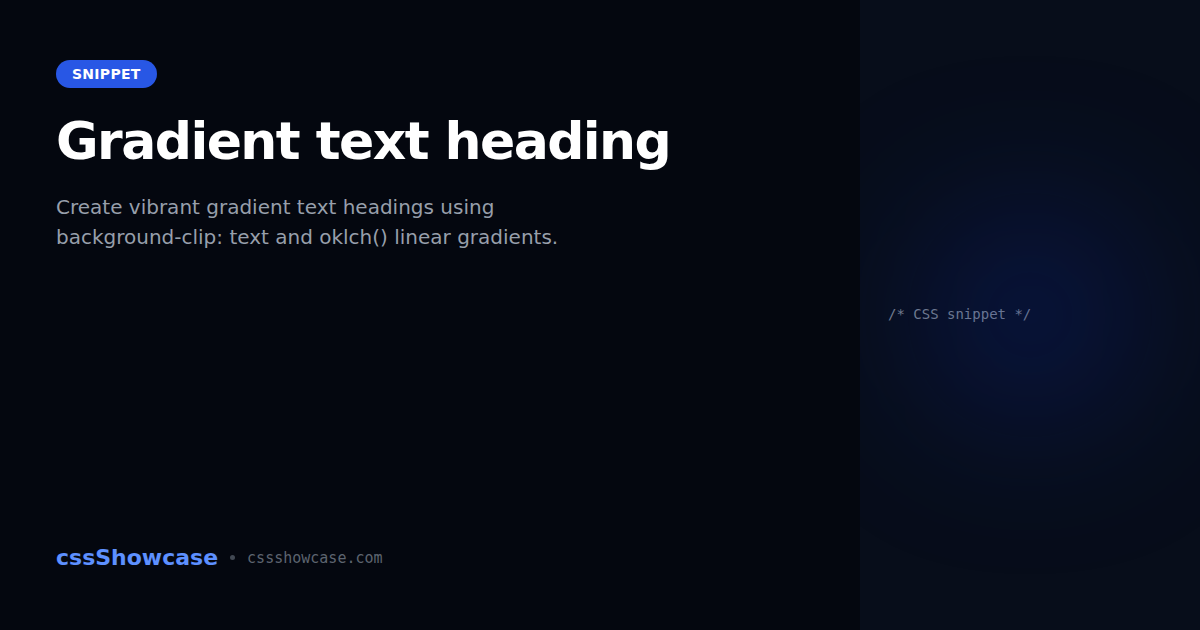 Gradient text heading — cssShowcase