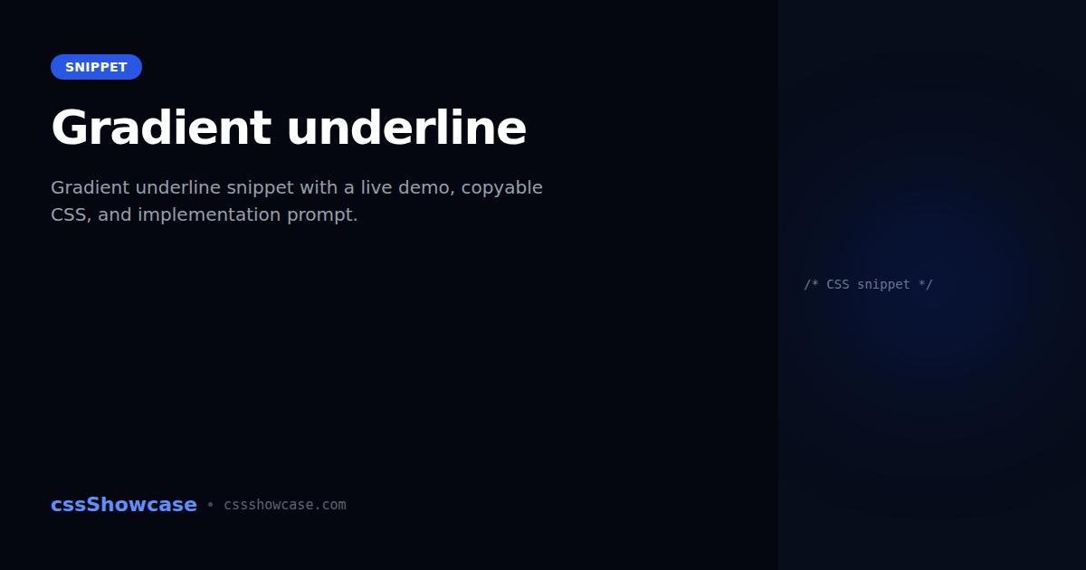 Gradient underline — cssShowcase