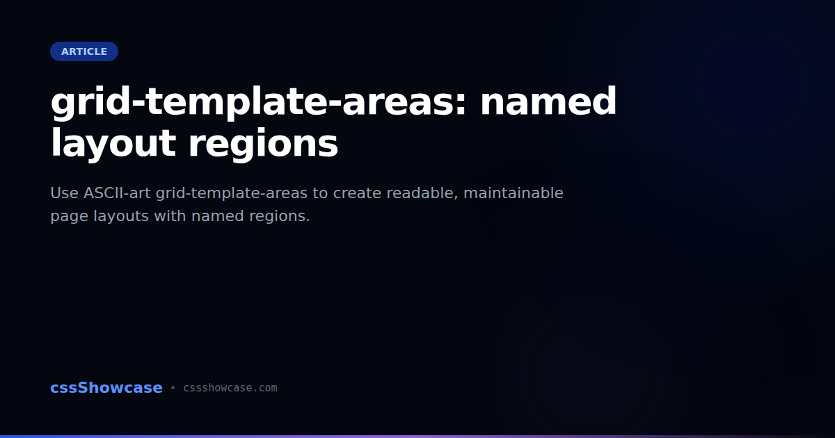 css grid template areas: master named grid layouts... grid-template-areas: named layout regions โ cssShowcase