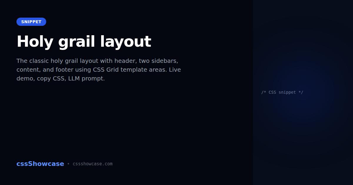 Holy grail layout — cssShowcase