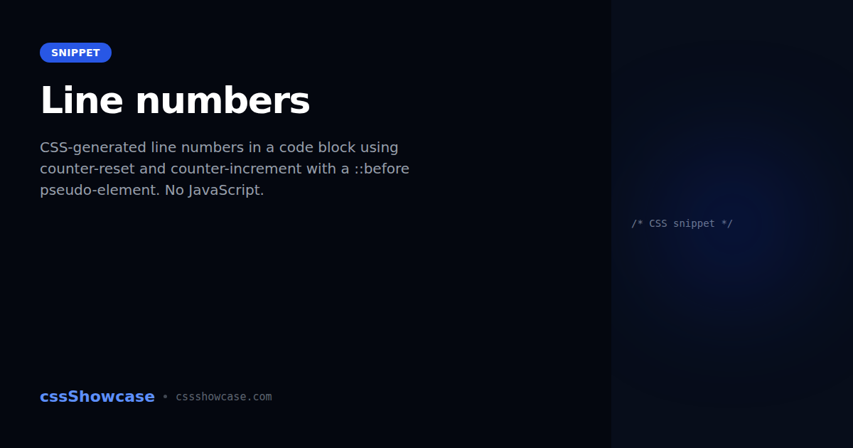 Line numbers — cssShowcase