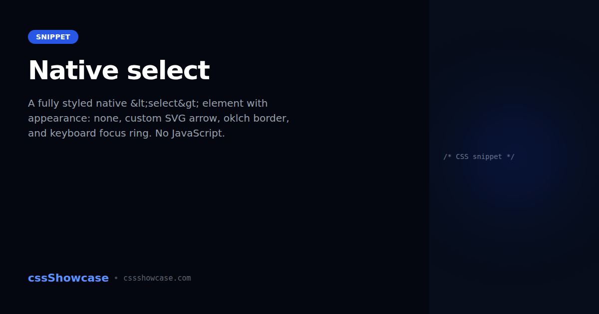 Native select — cssShowcase