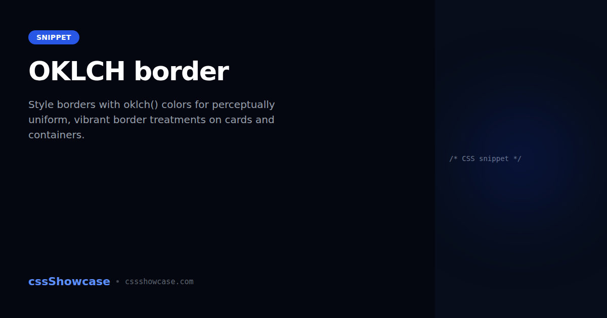 Var Border OKLCH border — cssShowcase