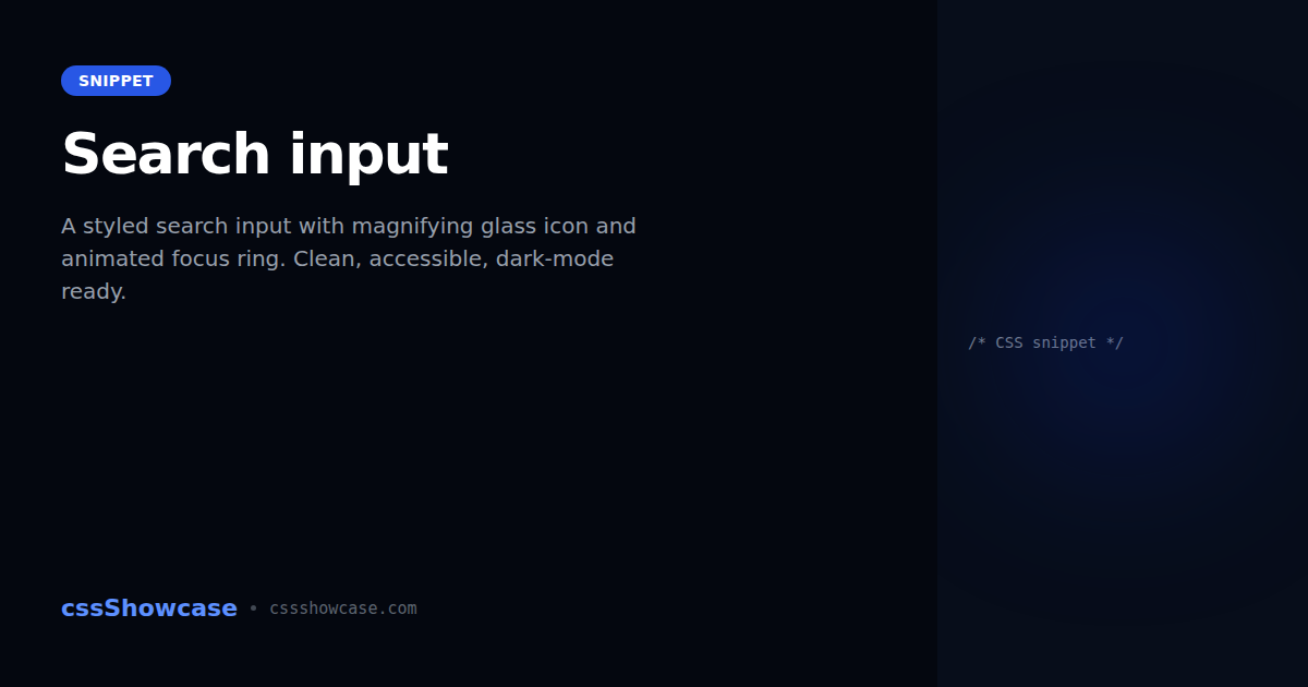 Search input — cssShowcase