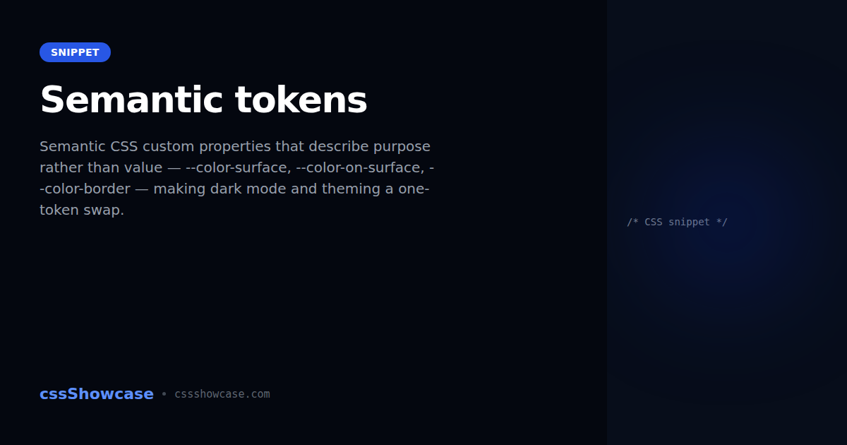 Semantic tokens — cssShowcase