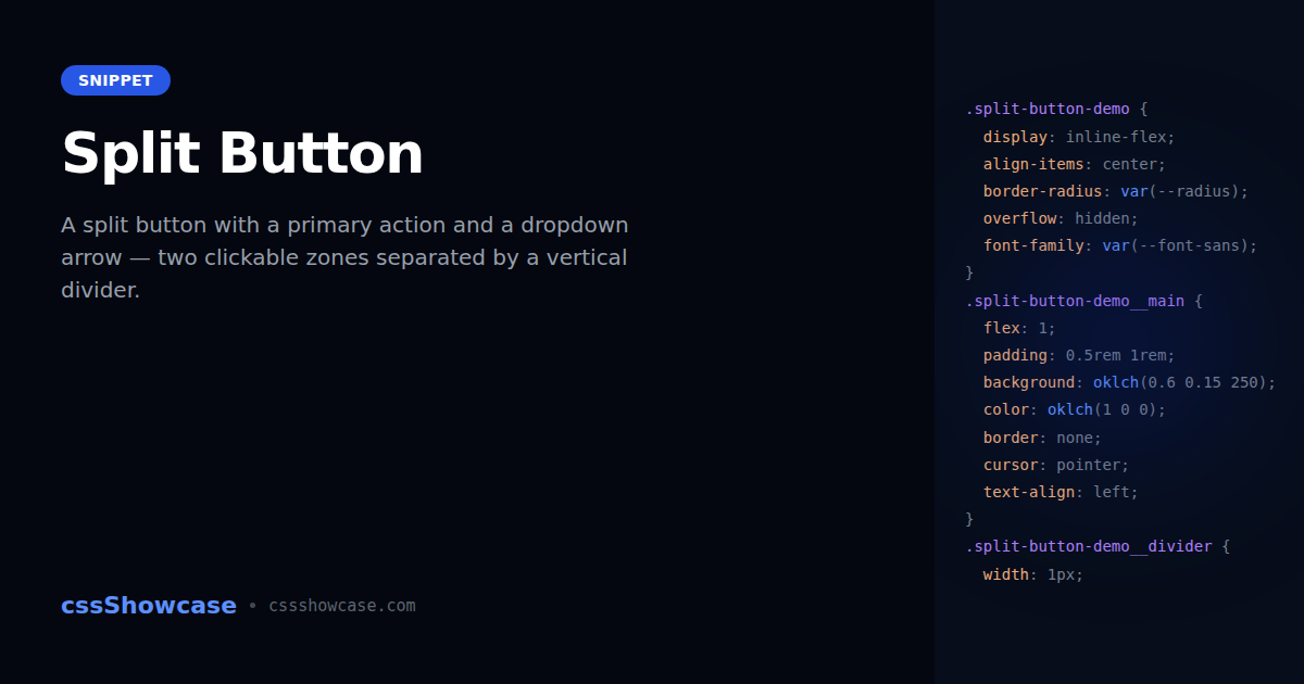 Ui Library Split Button Split Button — cssShowcase