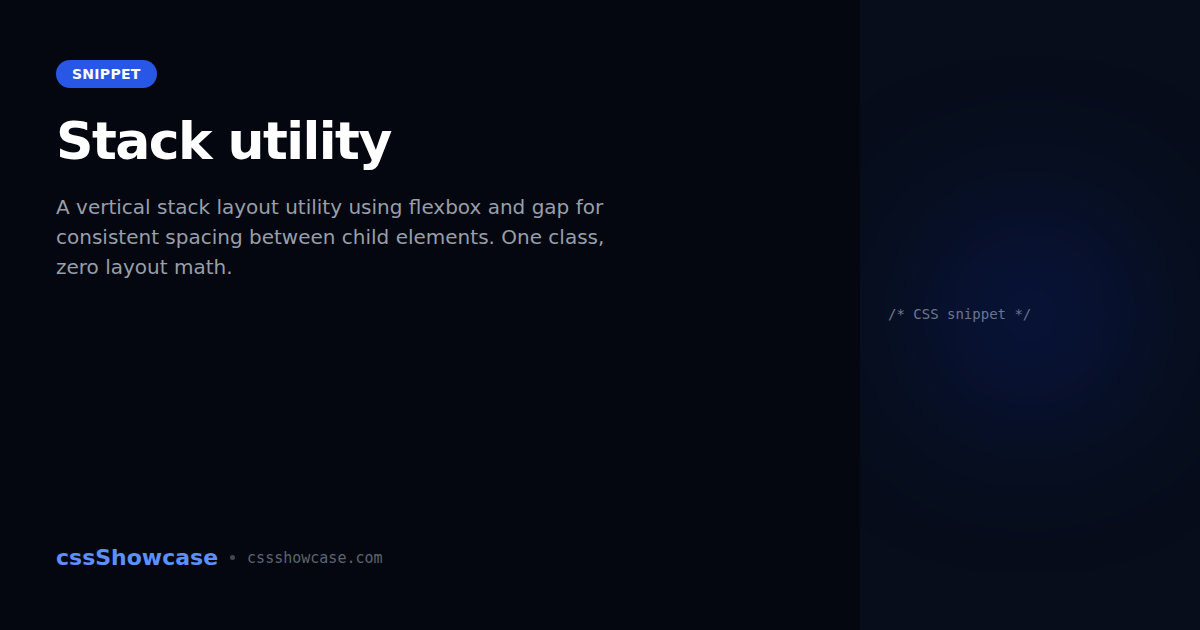 Stack utility — cssShowcase