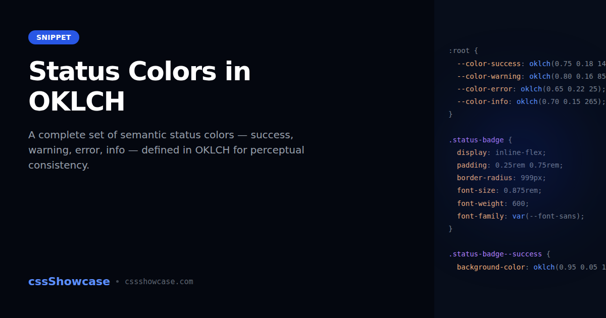 Status Colors in OKLCH — cssShowcase