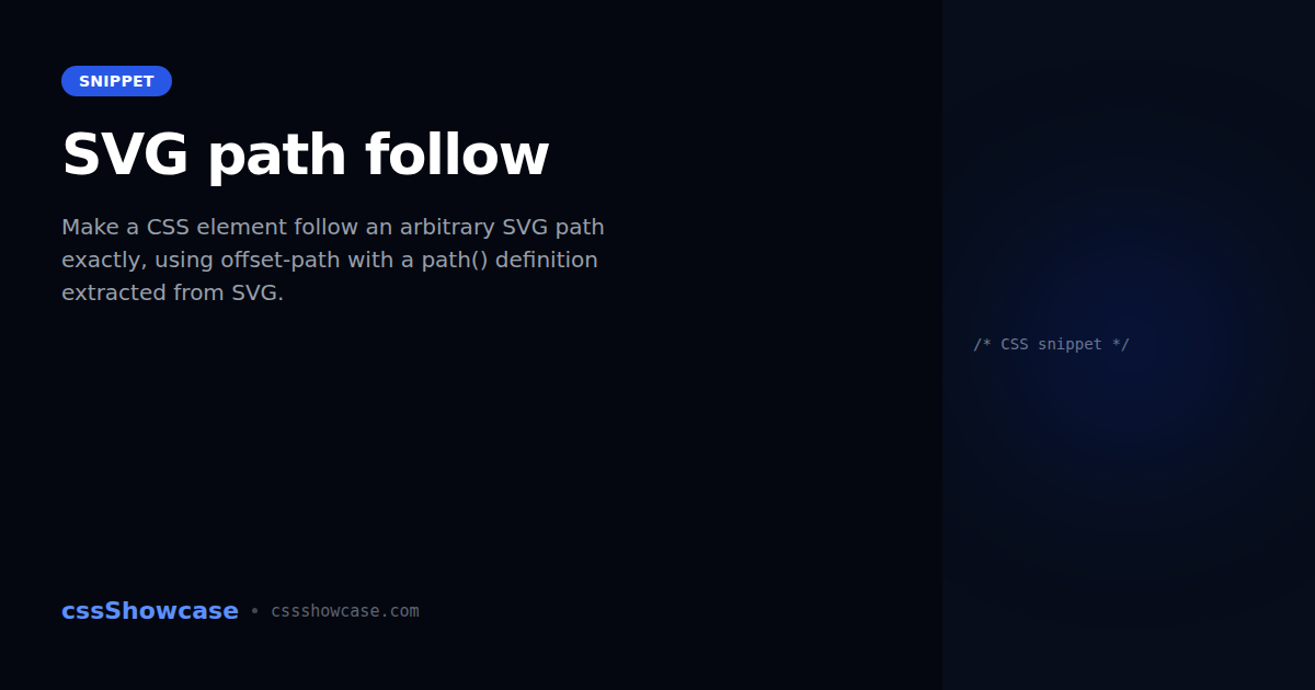 Sticker Path Following SVG path follow — cssShowcase