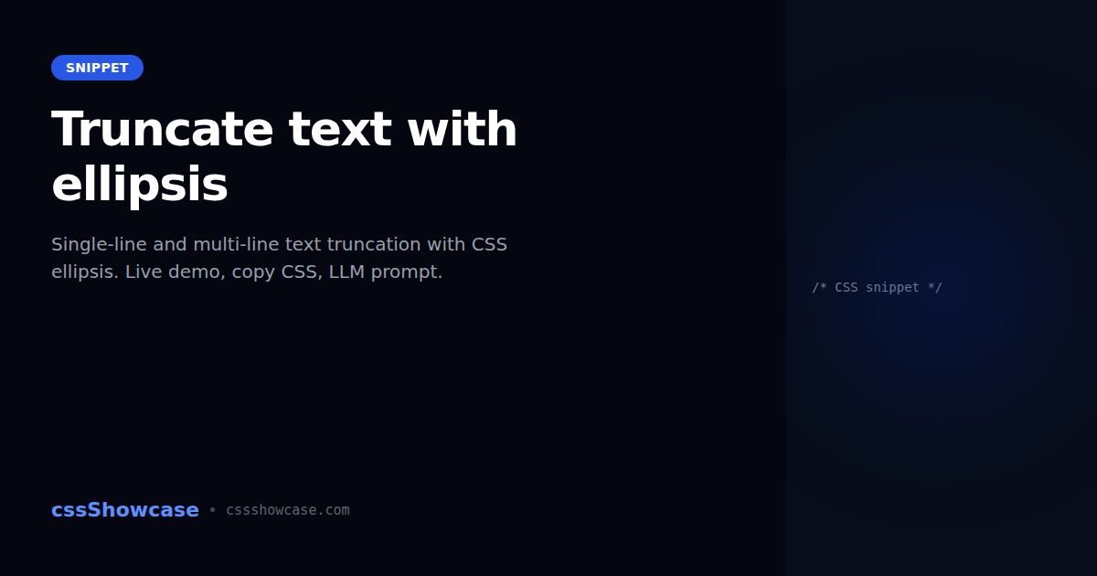 Truncate text with ellipsis — cssShowcase