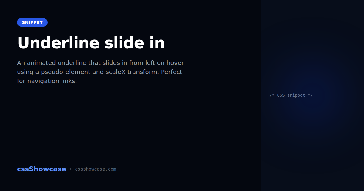 Underline slide in — cssShowcase